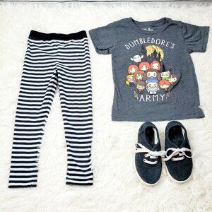 Harry Potter Toddler Girl 3 Pcs Sz 2T (Shoes Sz 9) Dumbledore Army Halloween EUC